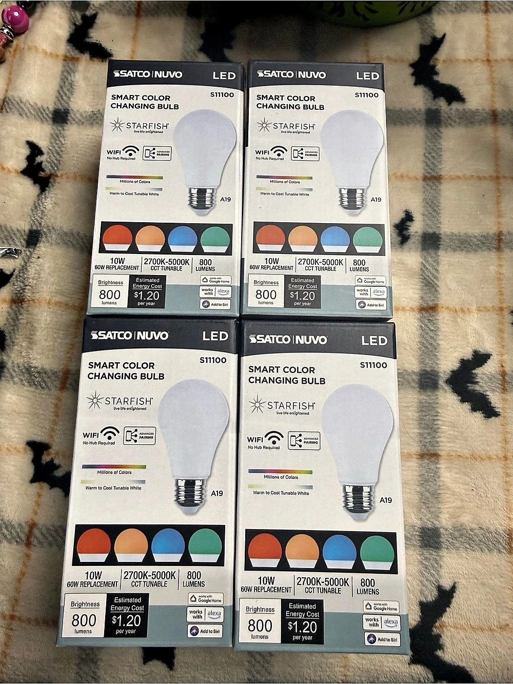 Satco Nuvo Smart Color Changing Bulb LED Bulbs NWT Pack of 4